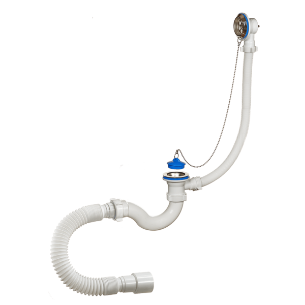 Сифон для ванны с переливом,гибкой трубой "ORIO" А-40089 (1*30)