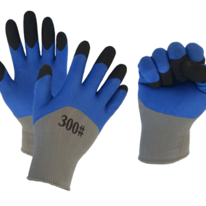 Перчатки прорезинен.черно/голубые L-0262 (*360)